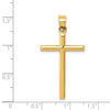 14k Polished Hollow Cross Pendant