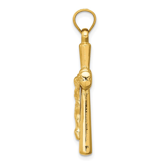 14K Hollow Crucifix Reversible to X-Center Cross Pendant