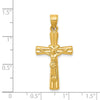 14K Hollow Crucifix Reversible to X-Center Cross Pendant
