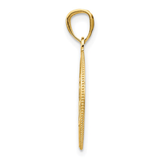 14k Filigree Star of David Round Pendant