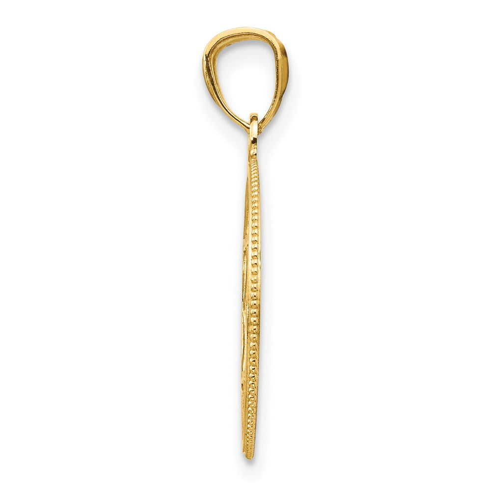 14k Filigree Star of David Round Pendant