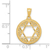 14k Filigree Star of David Round Pendant