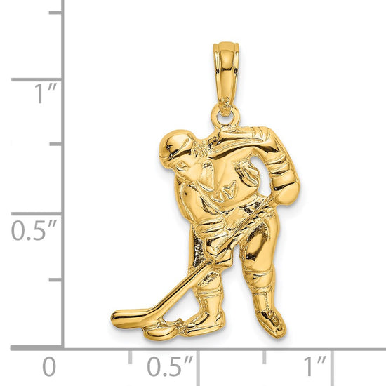 Gold Polished Hockey Pendants