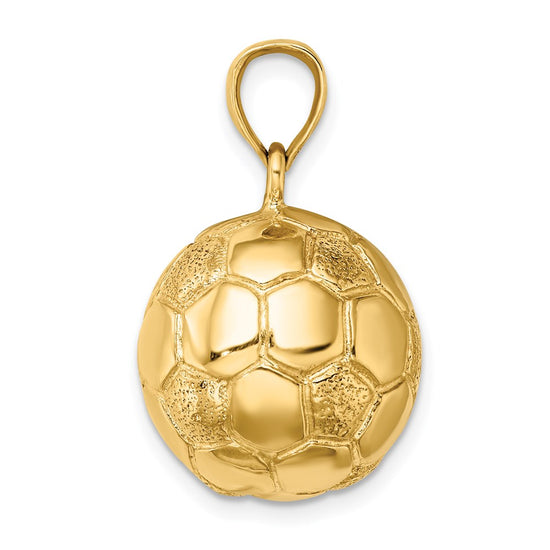 14k Large 3-D Soccer Ball Charm