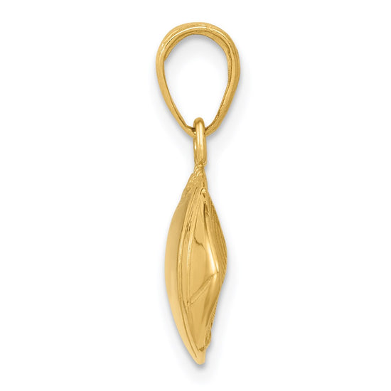 14k Football Profile Pendant