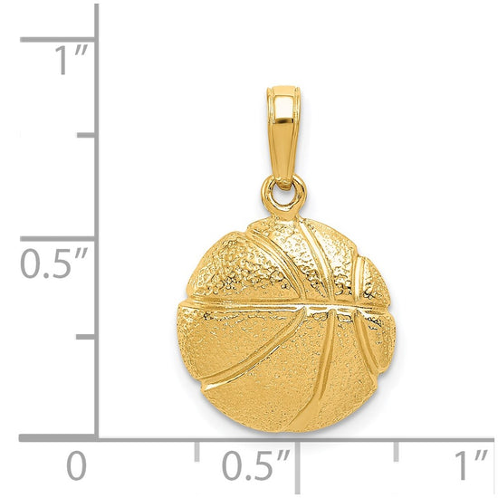 Gold Polished Basketball Pendants