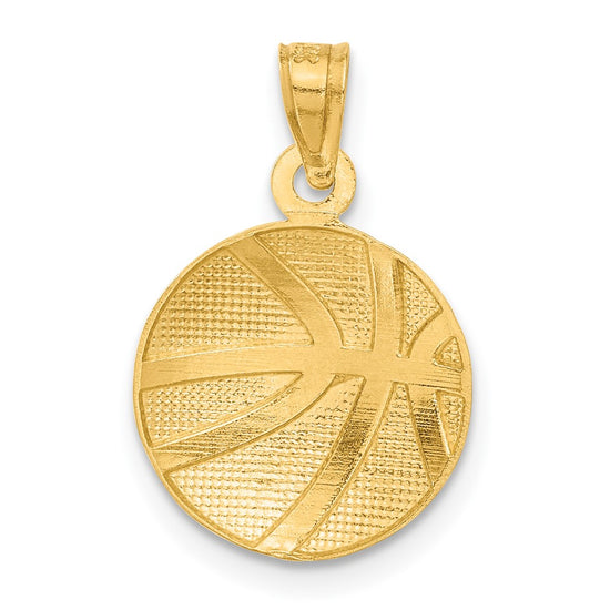 Gold Polished Basketball Pendants