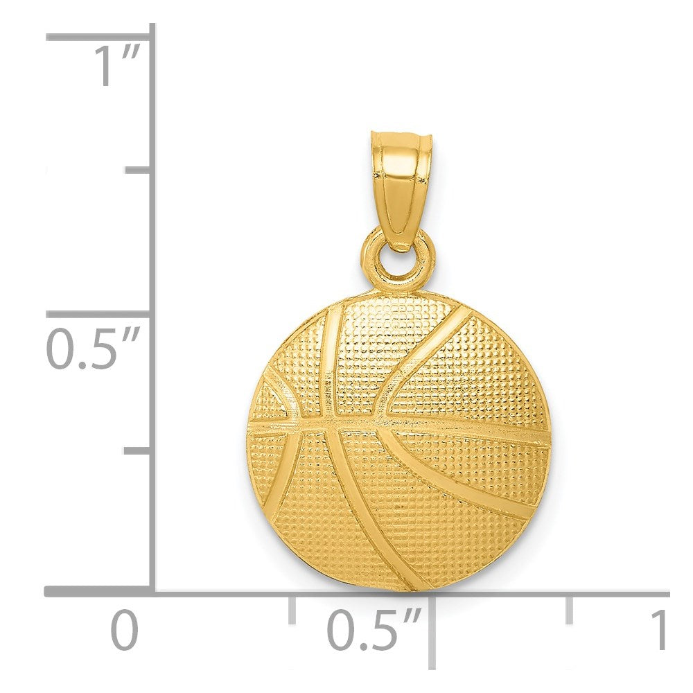 Gold Polished Basketball Pendants