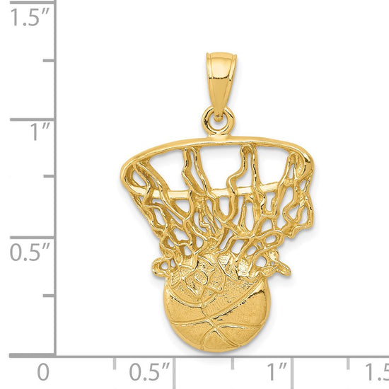 Gold Polished Basketball Pendants