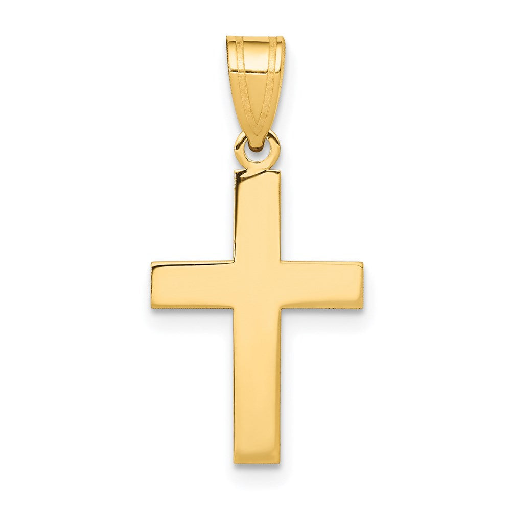 Gold Polished Flat Latin Cross Pendant