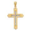 Gold Two-tone Fleur de lis Cross Pendant