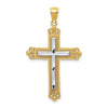 Gold Two-tone Fleur de lis Cross Pendant