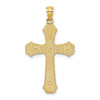 14k Two-tone Hearts Cross Pendant