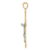 14k Two-tone Diamond-cut Crucifix Pendant
