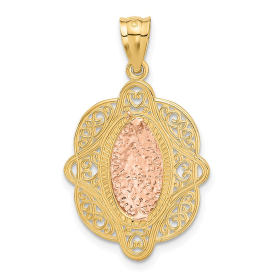 14k Two-tone Our Lady of Guadalupe Pendant