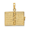 14K 3-D HOLY BIBLE with Lord's Prayer and Moveable Pages Pendant