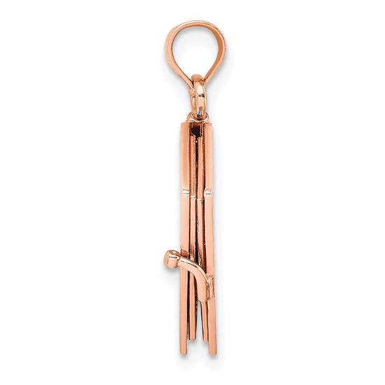 14k Rose Gold 3-D HOLY BIBLE with Lord's Prayer and Moveable Pages Pendant