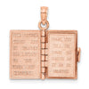 14k Rose Gold 3-D HOLY BIBLE with Lord's Prayer and Moveable Pages Pendant