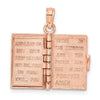 14k Rose Gold 3-D HOLY BIBLE with Lord's Prayer and Moveable Pages Pendant