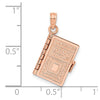 14k Rose Gold 3-D HOLY BIBLE with Lord's Prayer and Moveable Pages Pendant
