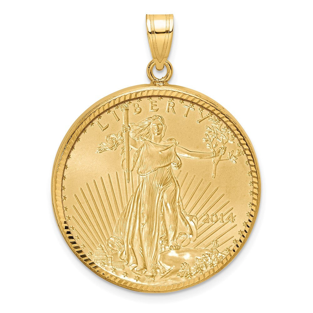 Gold Diamond-cut American Eagle Coin Bezels with Coins