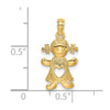 14k Playful Girl with Cut-Out Heart Charm