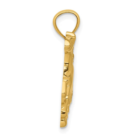 14k Polished Galloping Horse Pendant