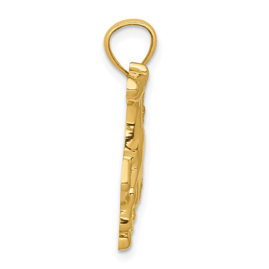 14k Polished Galloping Horse Pendant