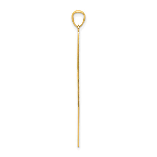 14k Polished Diamond-cut Lightning Bolt Pendant