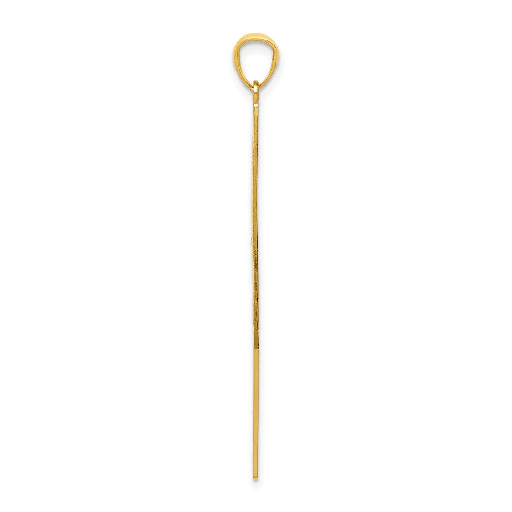 14k Polished Diamond-cut Lightning Bolt Pendant