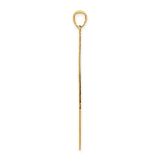 14k Polished Diamond-cut Lightning Bolt Pendant