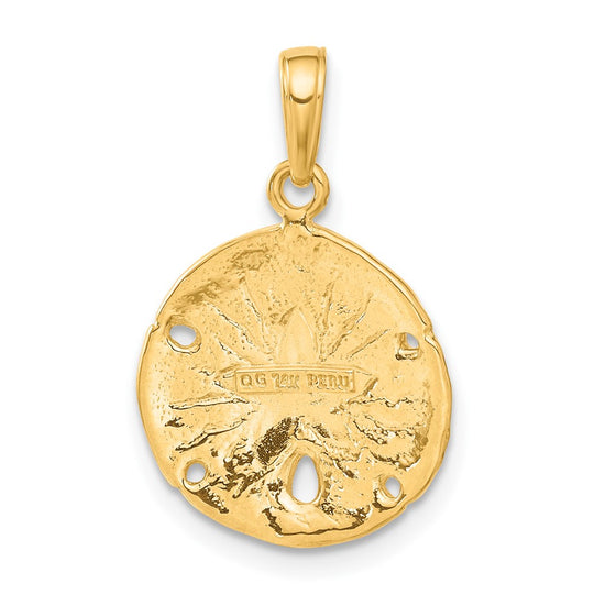 Gold Polished Sand Dollar Pendants