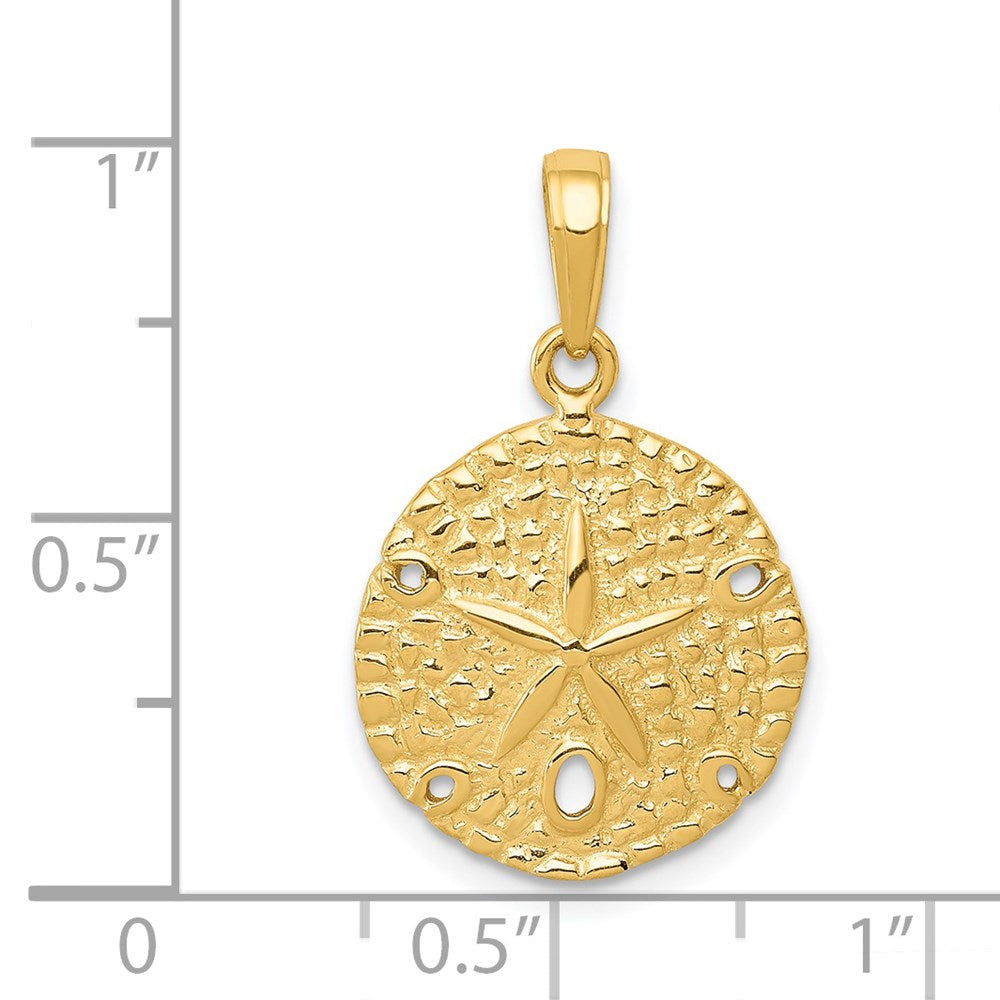 Gold Polished Sand Dollar Pendants