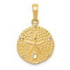 Gold Polished Sand Dollar Pendants