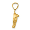 14K Satin Diamond-cut Pig Pendant