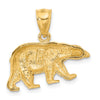14K Satin Diamond-cut Bear Pendant