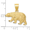 14K Satin Diamond-cut Bear Pendant