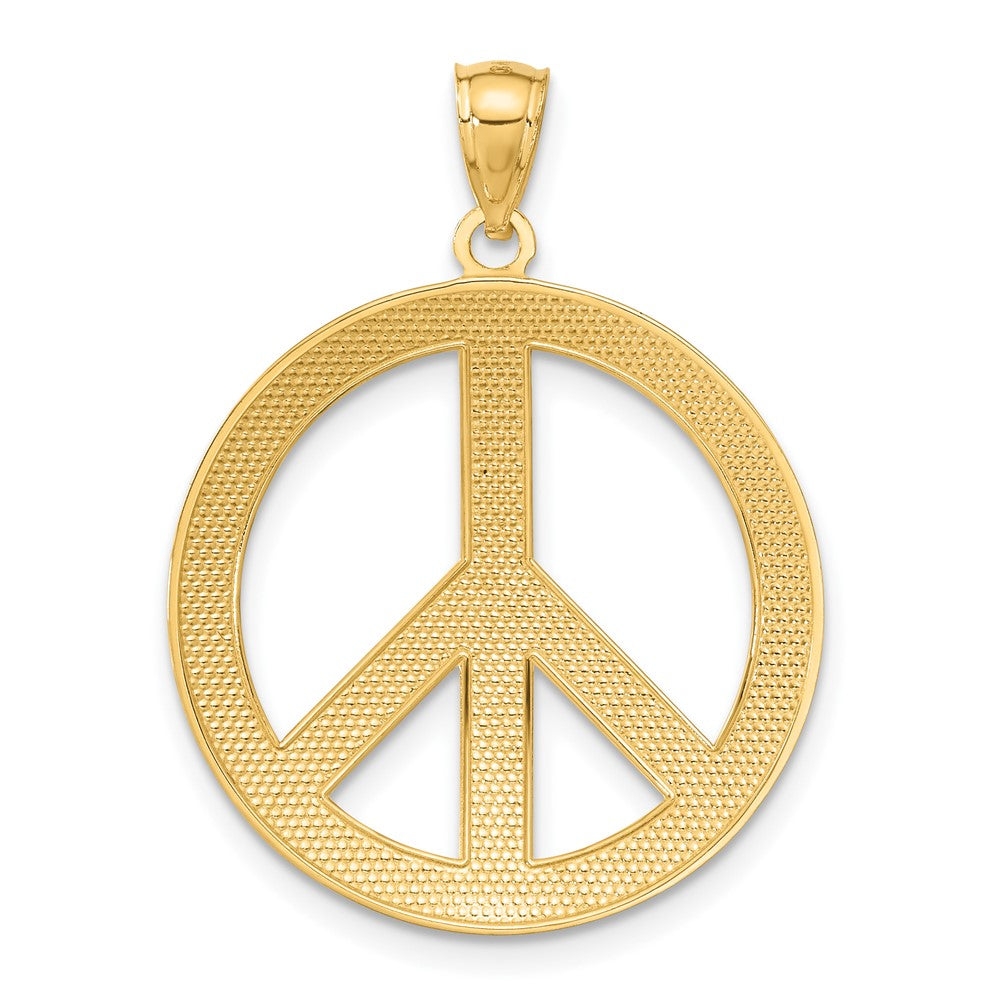 Gold Polished Peace Sign Pendants