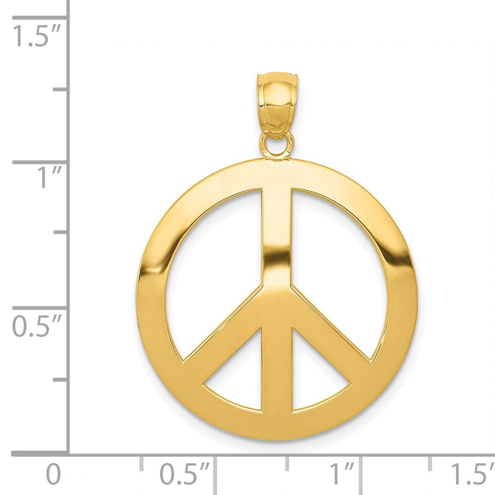 Gold Polished Peace Sign Pendants