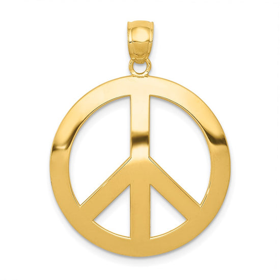 Gold Polished Peace Sign Pendants