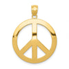 Gold Polished Peace Sign Pendants