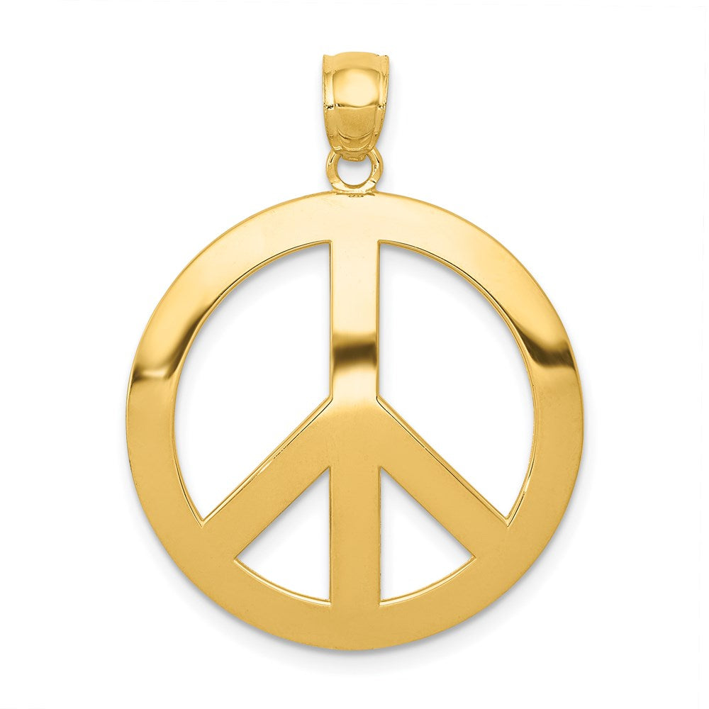 Gold Polished Peace Sign Pendants