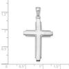 14K White Gold Solid Cross Pendant