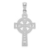 14K White Gold Celtic Cross with Eternity Circle Pendant