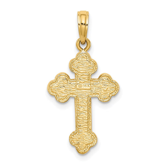 14K Budded Cross Pendant