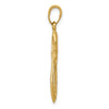 14K Polished with Satin Ribbon Cross Pendant