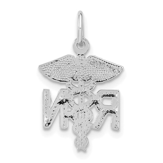 14k White Gold RN Registered Nurse Charm