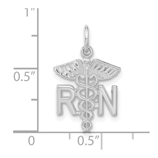 14k White Gold RN Registered Nurse Charm