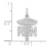 14k White Gold RN Registered Nurse Charm