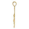 14K Diamond-cut Fancy Tipped Crucifix Pendant